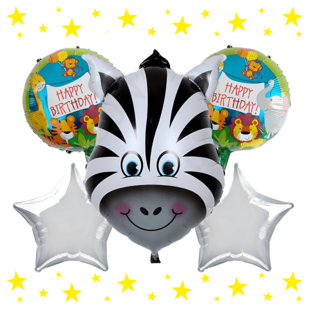 Giraffe Birthday Balloons Set Animals for Birthdays, Parties, 5 pcs