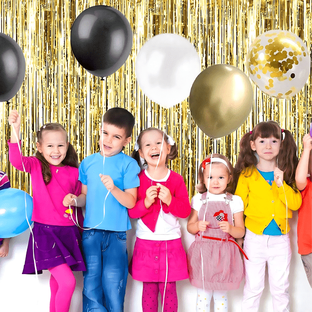 Zestaw Balonów Dekoracji Balony Na 40 Urodziny Kurtyna Ścianka Czarny Złoty 18