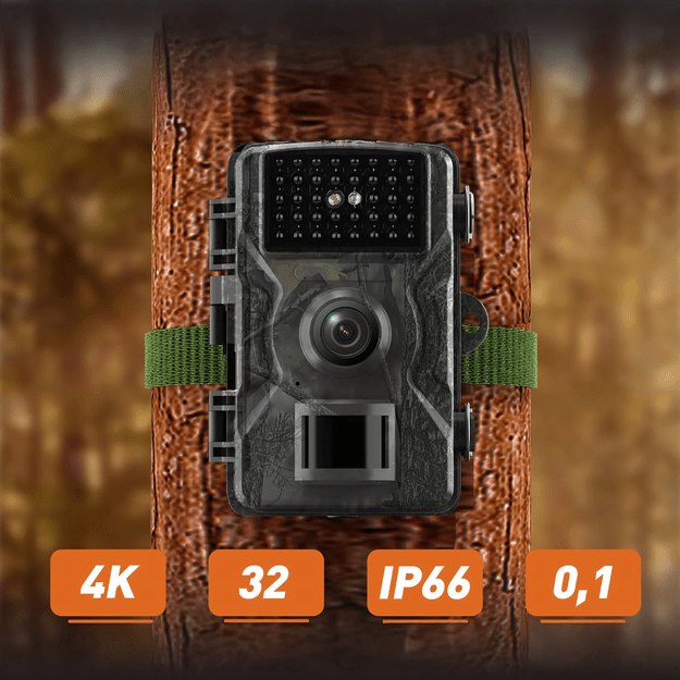 Kamera Leśna Fotopułapka Myśliwska Ip66 Czujnik Ruchu IR Tryb Nocny 1080p 16
