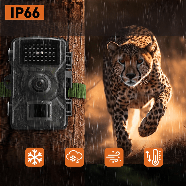 Kamera Leśna Fotopułapka Myśliwska Ip66 Czujnik Ruchu IR Tryb Nocny 1080p 18
