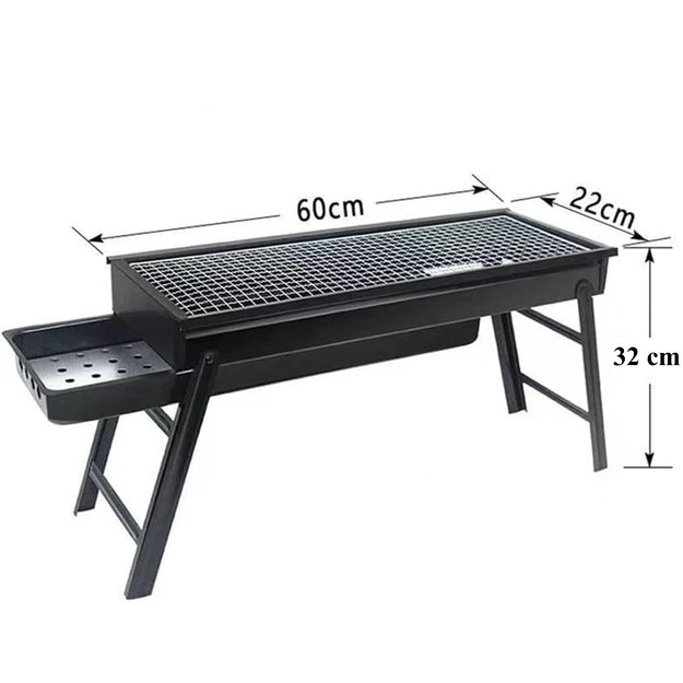GRILL WĘGLOWY TURYSTYCZNY SKŁADANY PRZENOŚNY OGRODOWY + 4 x MATA TEFLONOWA 11