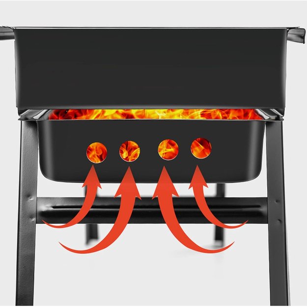 GRILL WĘGLOWY TURYSTYCZNY SKŁADANY PRZENOŚNY OGRODOWY + 4 x MATA TEFLONOWA 10