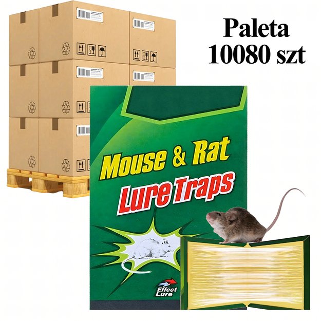 Paleta 10080 szt. Pułapka LEP Myszołapka na Myszy Szczury Silny Klej Mocna Łapka Zapachowa