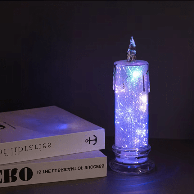 Świeczka Elektryczna Wkład do Zniczy 19,5cm Świeca Led na Baterie Brokatowa 5