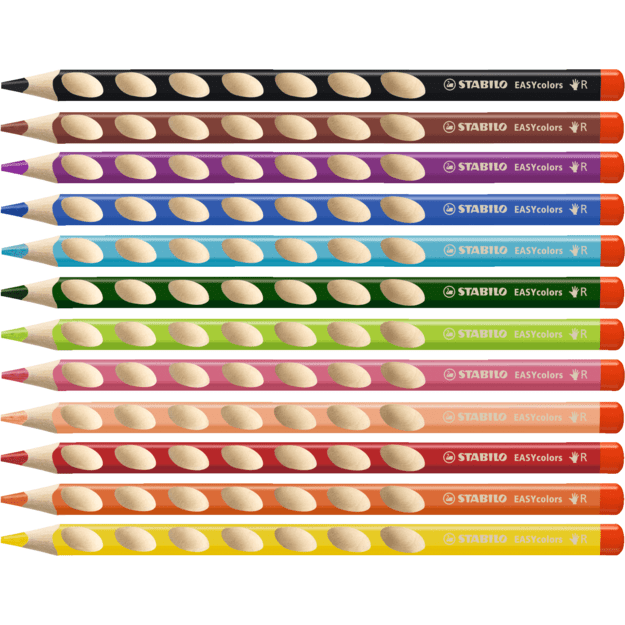 Stabilo -  Ergonomic EASY Color pencils, right hand (12 pcs)