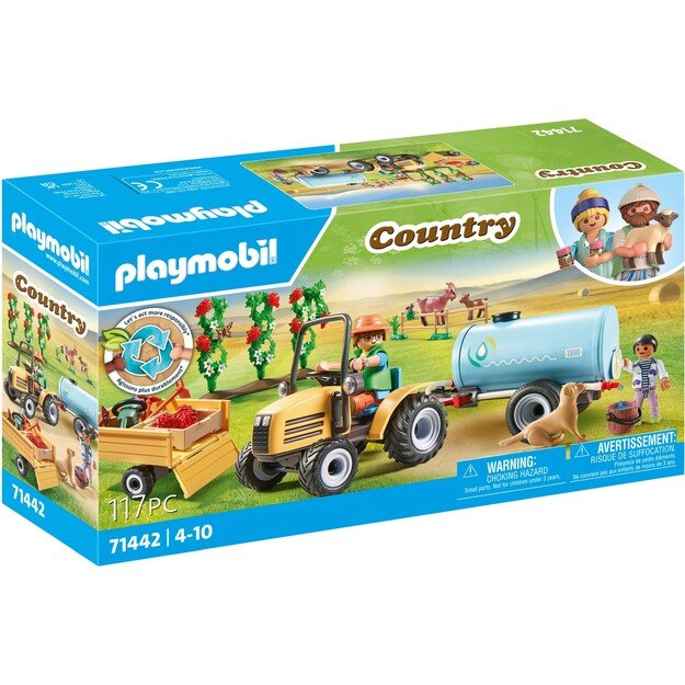 Playmobil - Tractor with trailer and water tank (71442)