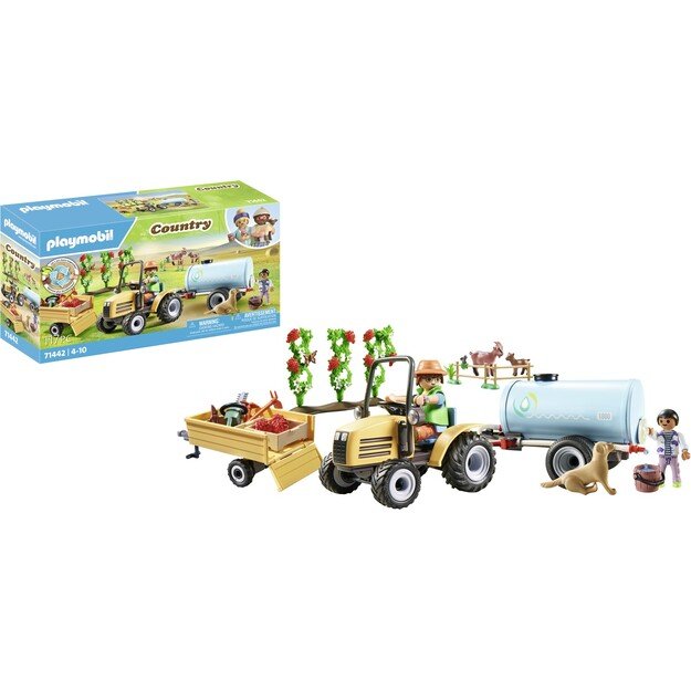Playmobil - Tractor with trailer and water tank (71442)