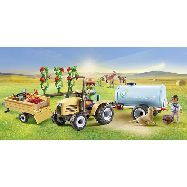 Playmobil - Tractor with trailer and water tank (71442)