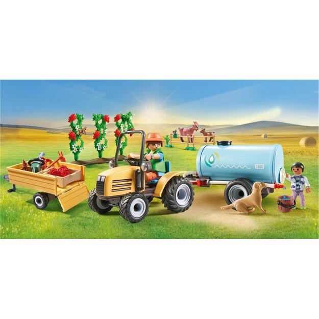 Playmobil - Tractor with trailer and water tank (71442)