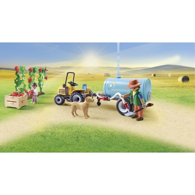 Playmobil - Tractor with trailer and water tank (71442)