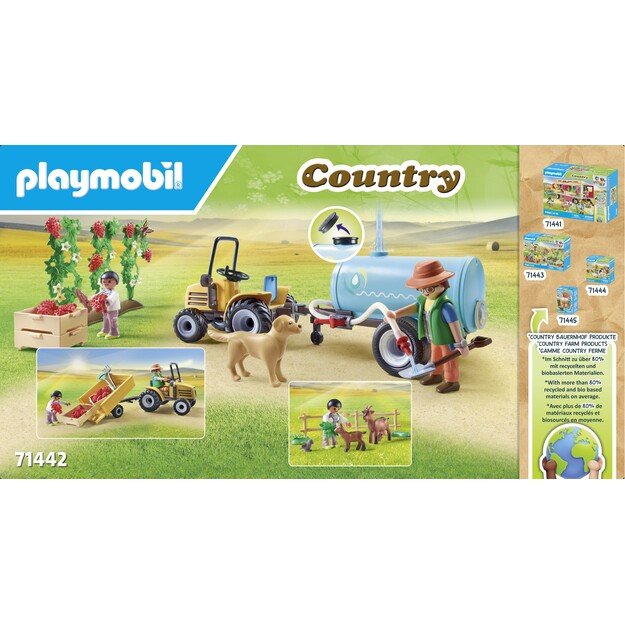 Playmobil - Tractor with trailer and water tank (71442)