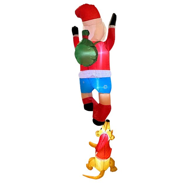 Täispuhutav jõuluvana ja põhjapõder 1,8 m pikkune jõulukaunistus LED-valgusega