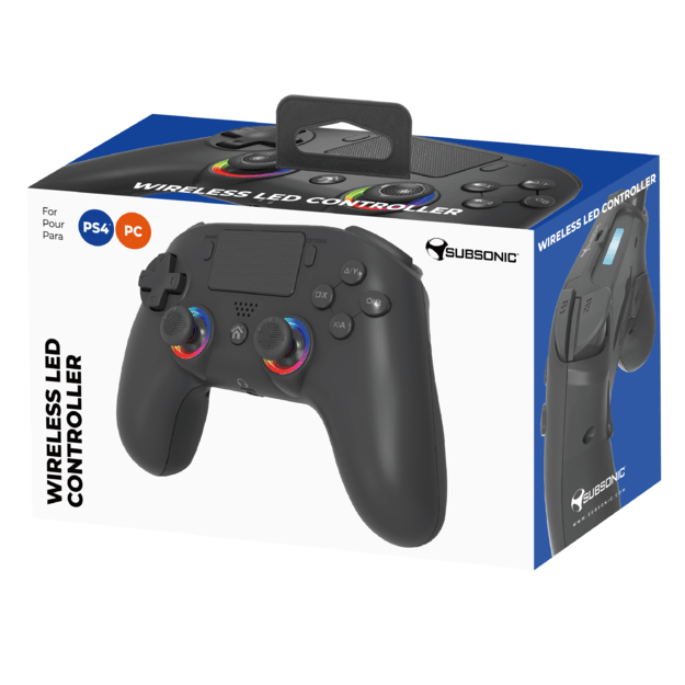 Subsonic Wireless Led Controller PS4 Black - PS4/PC 6
