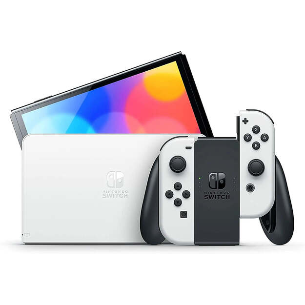 Nintendo Switch OLED Console with Joy-Con Black & White 1