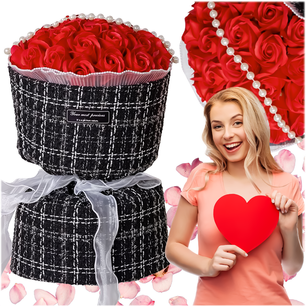 Sarkanu LED ziepju rožu komplekts Valentīndienai, sieviešu dienas dāvanai dzimšanas dienā