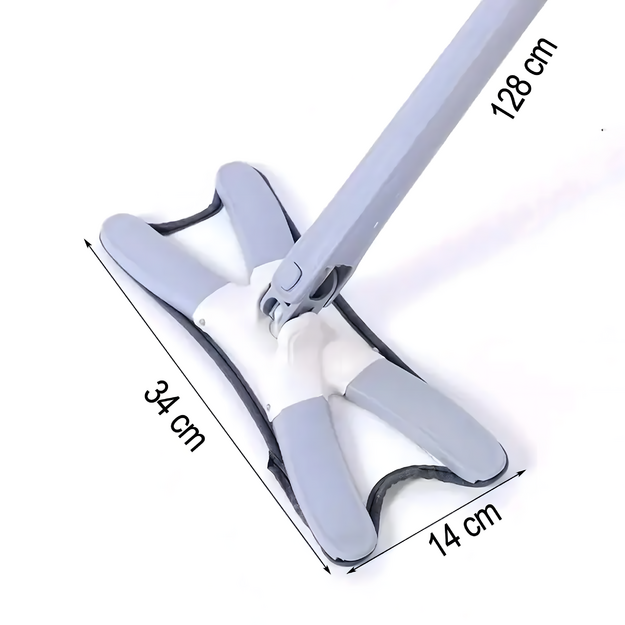 Plakans, salokāms, rotējošs, saspiežams mops ar pagriežamu tauriņa izspiedēju + uzpilde