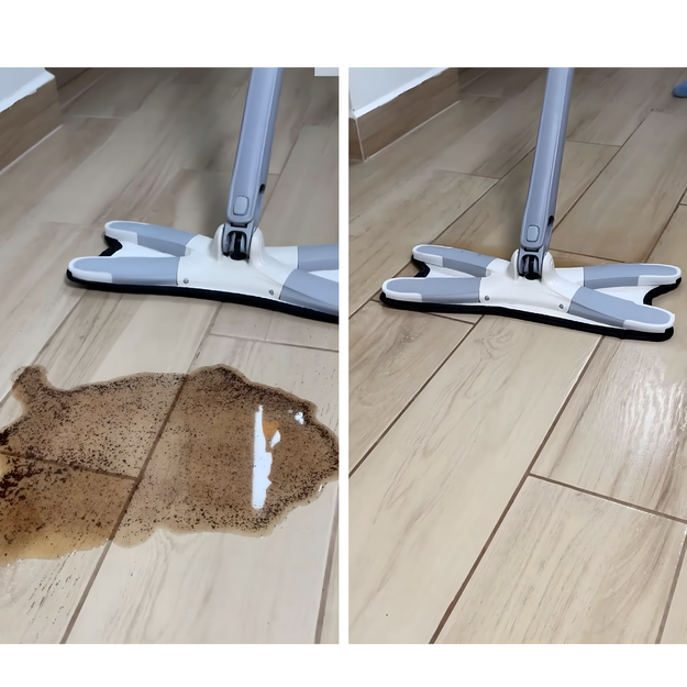 Plakans, salokāms, rotējošs, saspiežams mops ar pagriežamu tauriņa izspiedēju + uzpilde