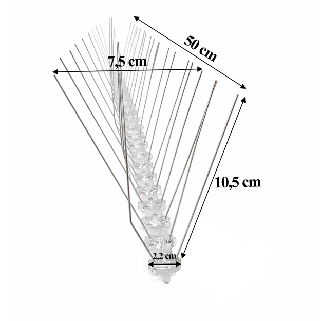 20 x metāla nerūsējošā tērauda putnu tapas baložiem un zvirbuļiem palodzes karnīzei 50 cm