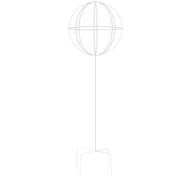 Aia pergola terrassile, metallist tugi ronitaimedele, roosidele, lilledele, 50 x 10 cm, valge