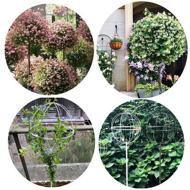 Aia pergola terrassile, metallist tugi ronitaimedele, roosidele, lilledele, 50 x 10 cm, valge