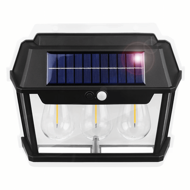 Trīskārša saules LED dārza sienas lampa ar kustības sensoru