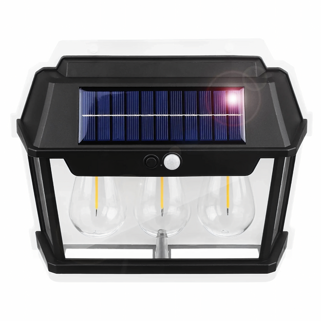 Trīskārša saules LED dārza sienas lampa ar kustības sensoru