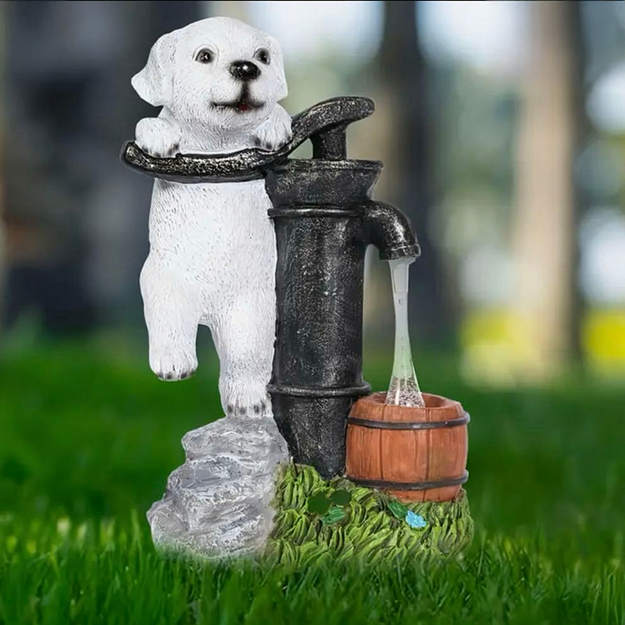 Solar Garden Lamp Decorative Ornament Dog Puppy Led Decoration