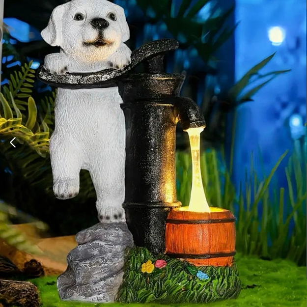 Solar Garden Lamp Decorative Ornament Dog Puppy Led Decoration