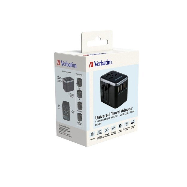 Verbatim - Universal Travel Adapter UTA-04 PD61W/QC / 3xUSB / 2xType-C