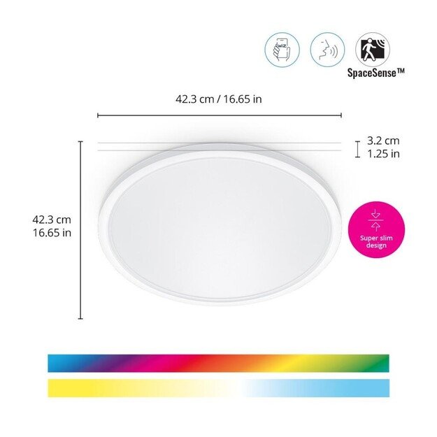 Wiz - SuperSlim WiZ Ceiling 22W W 22-65K RGB 2