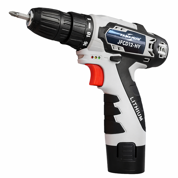 12 V belaidis atsuktuvas su LED atsuktuvų rinkiniu, dėkle, 2 x 1,5 Ah akumuliatoriai