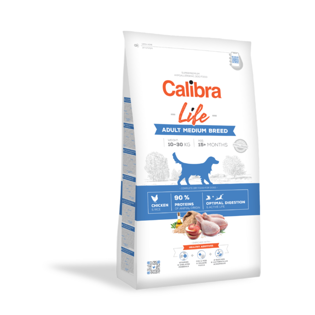 Calibra - Dog Life Adult Medium Breed Chicken 12 kg - (381092)