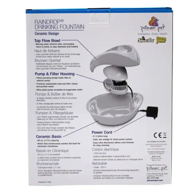 Pioneer - Rain Drop Style - White - 1.8L -  Drinking Fountain