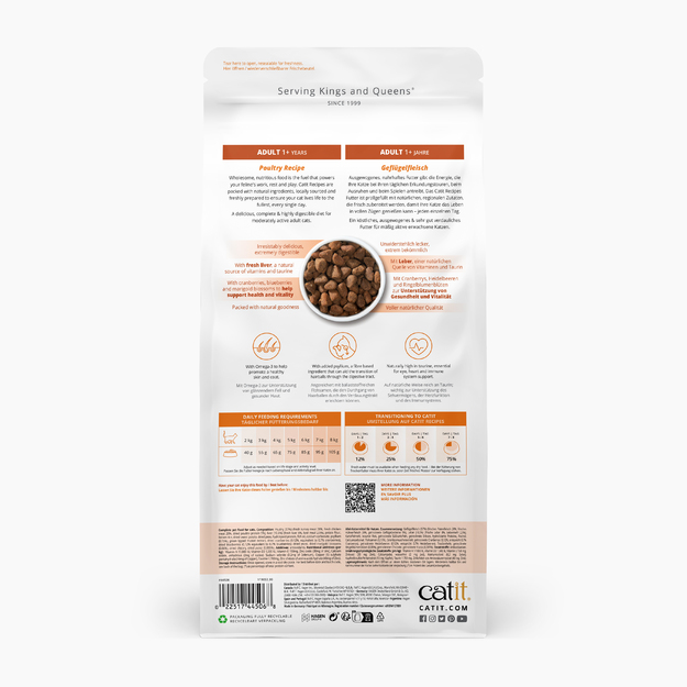 Catit - Recipes Premium Dry Food for Cats - Adult Poultry - 2 kg