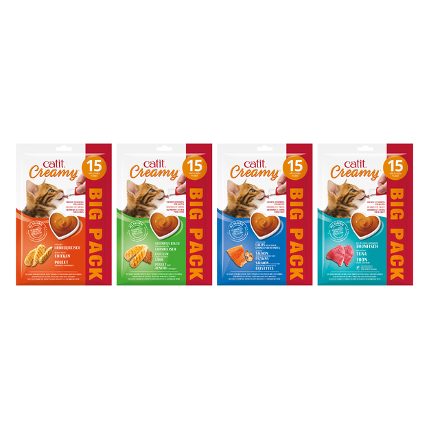 Catit - Creamy Premium Treat for Cats - Chicken with Lamb - 15x10g