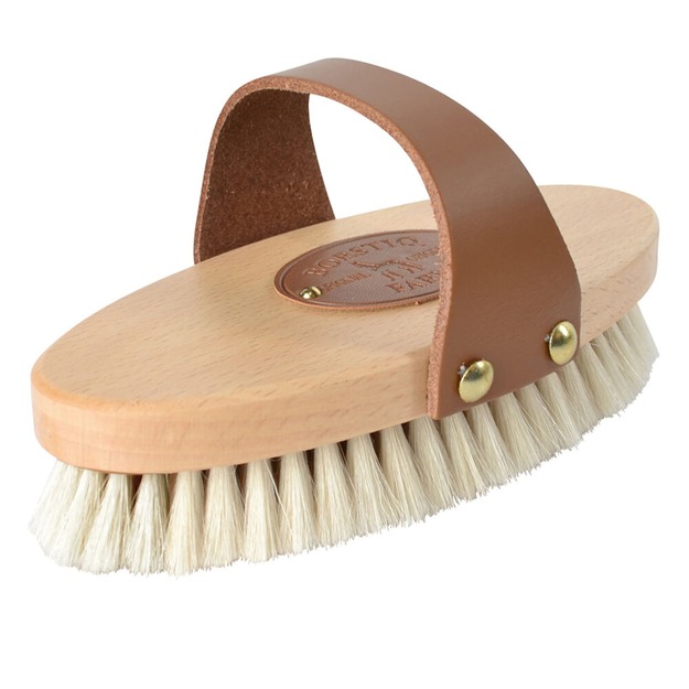 BORSTIQ - Goat Hair Brush with Leather Strap - M