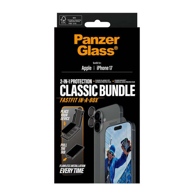 PanzerGlass - 2-in-1 Classic Bundle - iPhone 17 - w. FASTFIT IN-A-BOX