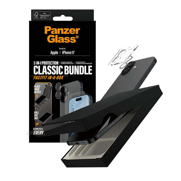 PanzerGlass - 2-in-1 Classic Bundle - iPhone 17 - w. FASTFIT IN-A-BOX