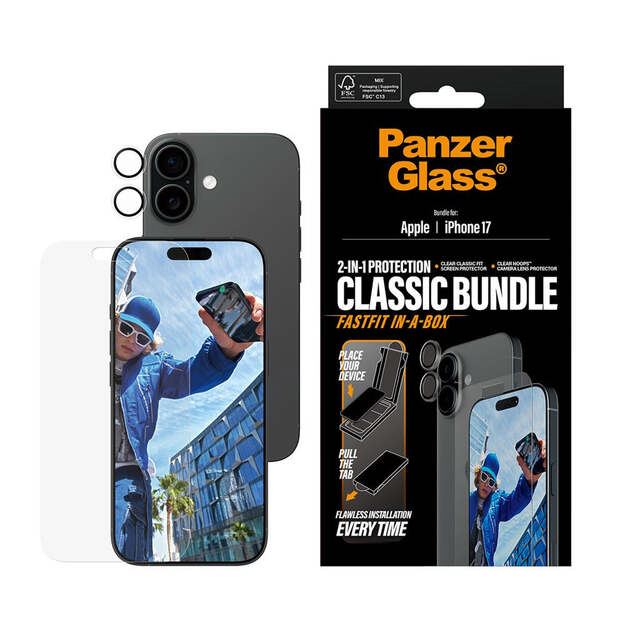 PanzerGlass - 2-in-1 Classic Bundle - iPhone 17 - w. FASTFIT IN-A-BOX