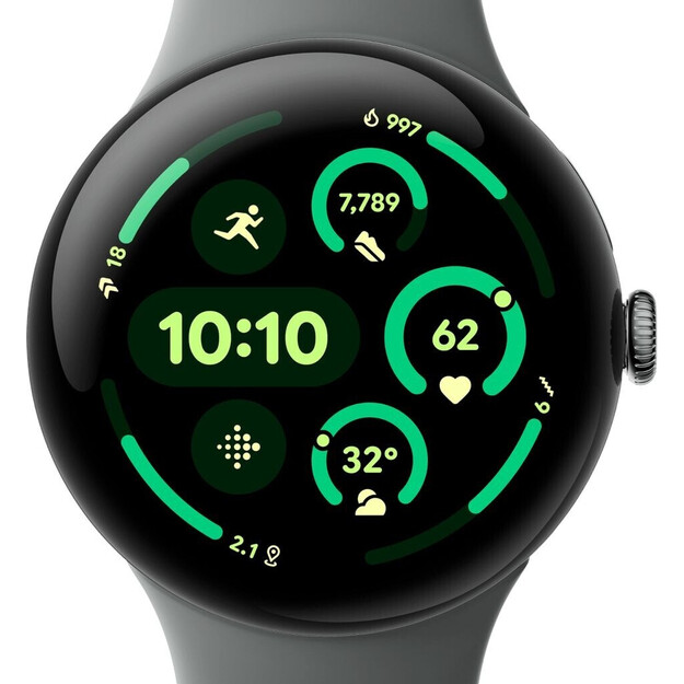 Google - Pixel Watch 3 45mm Bluetooth Matte Hazel