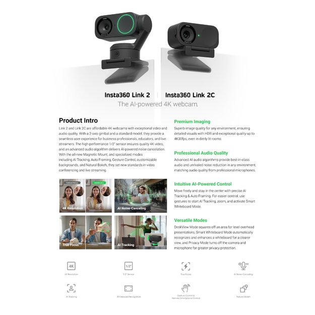 Insta360 - Link 2C Webcam
