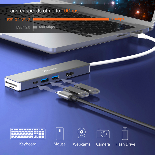 J5create - 4k60 Elite Usb-C 10gbps Multi-Adapter