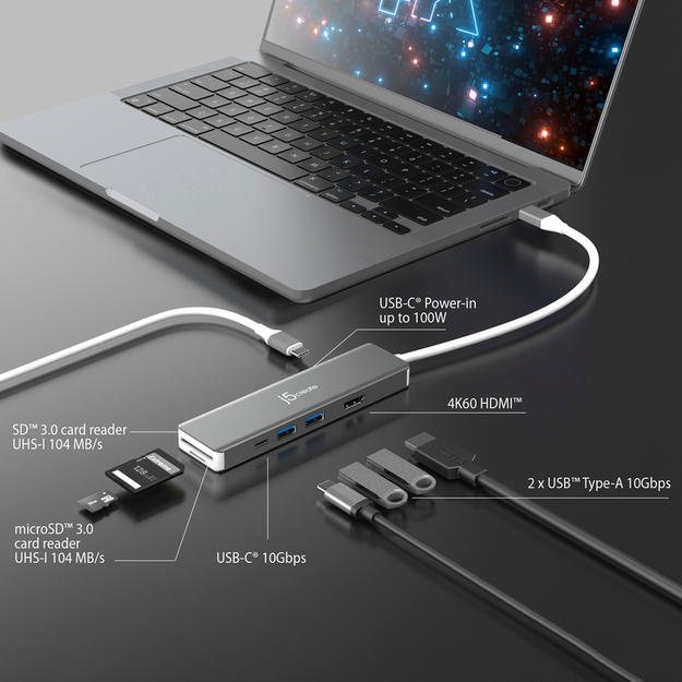 J5create - 4k60 Elite Usb-C 10gbps Multi-Adapter