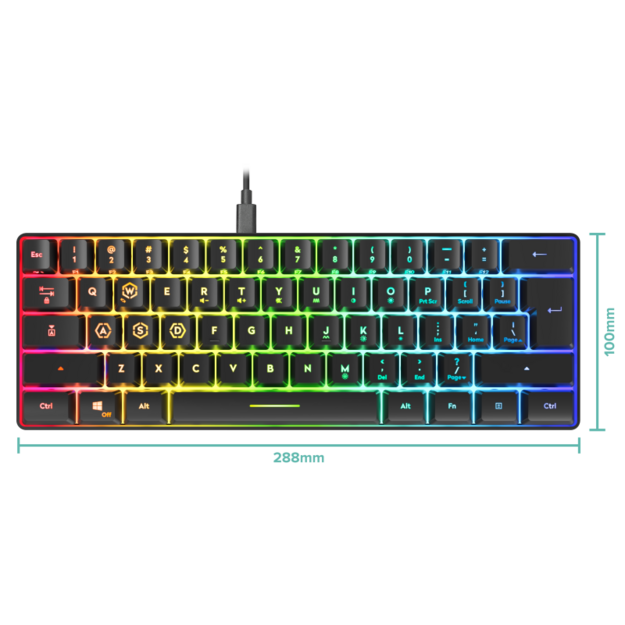 Speedlink - LETOS RGB 60% Gaming Keyboard - US Layout - Black
