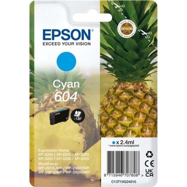 Epson - T604 Cyan Ink Cartdridge (C13T10G24010)