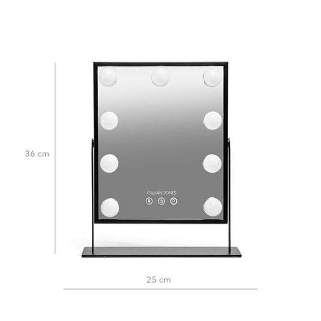 Gillian Jones - Makeup Artist Mirror with 9 powerful LED bulbs - Black