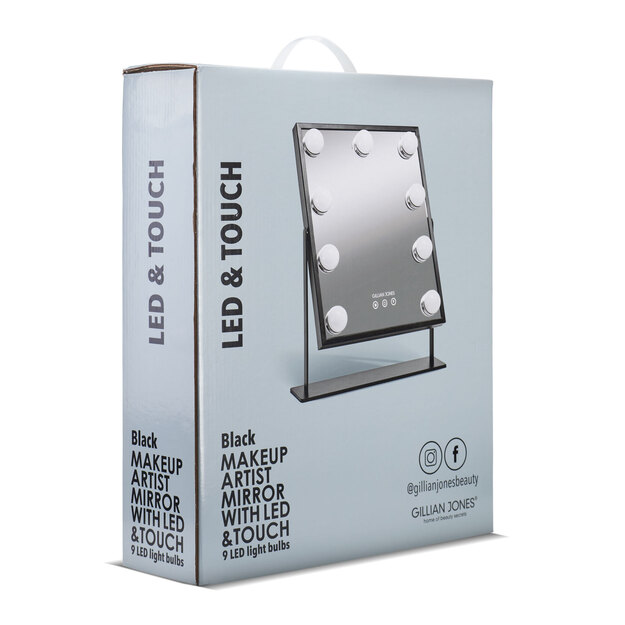 Gillian Jones - Makeup Artist Mirror with 9 powerful LED bulbs - Black