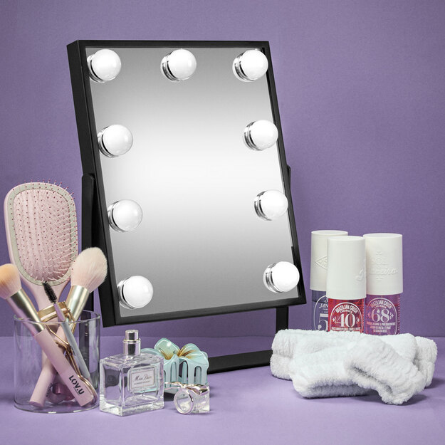 Gillian Jones - Makeup Artist Mirror with 9 powerful LED bulbs - Black