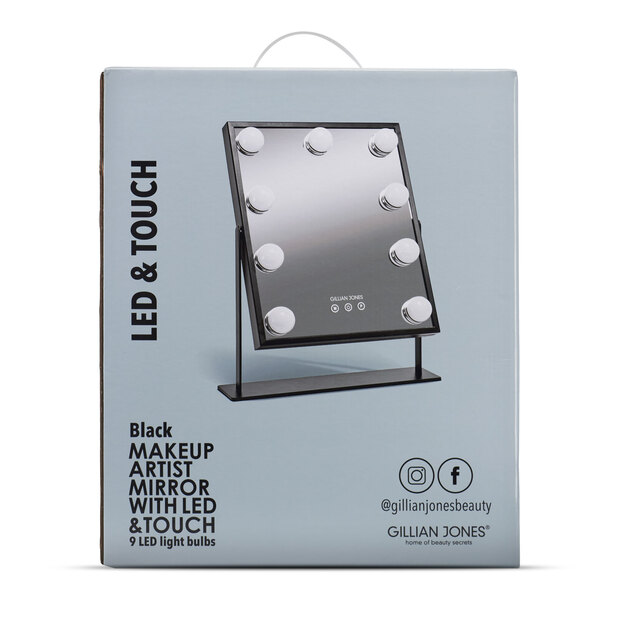 Gillian Jones - Makeup Artist Mirror with 9 powerful LED bulbs - Black