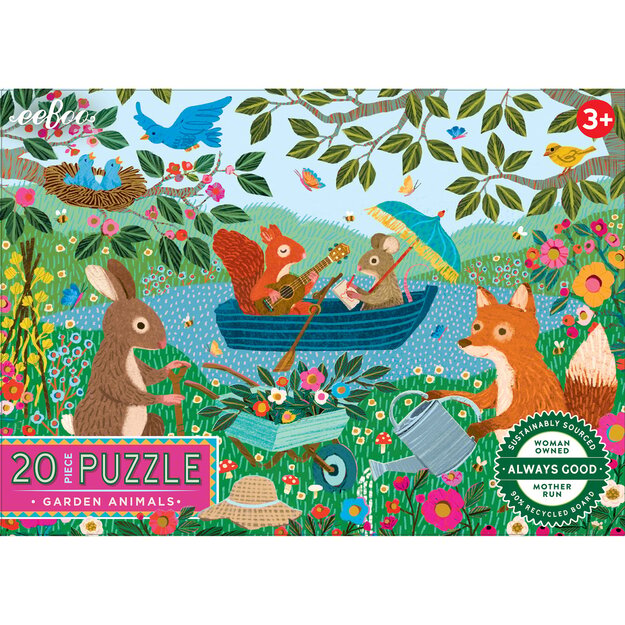 Eeboo - Puzzle 20 pcs - Garden Animals (EPZY993)